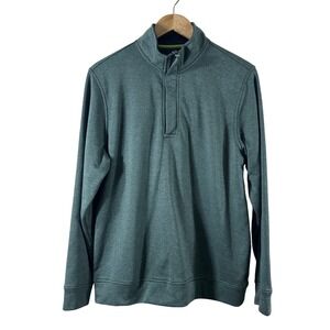 TailorByrd Performance Mens Medium 1/4 Zip Pullover‎ Heathered Teal Green Golf